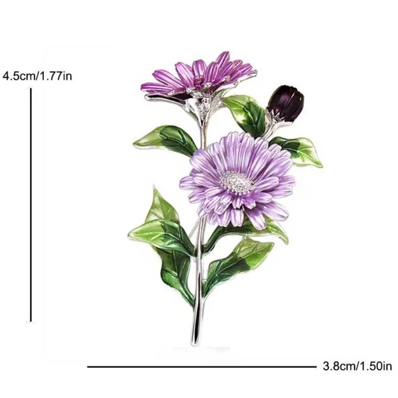 NWOT - Lovely Autumn Chrysanthemum Brooch - Picture 9 of 9